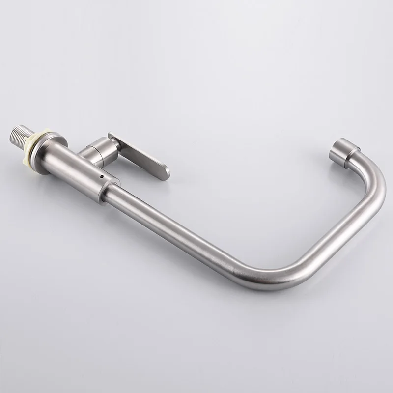 Factory supply Sus 304 Single Hole Water taps faucet Stainless Steel Kitchen faucets
