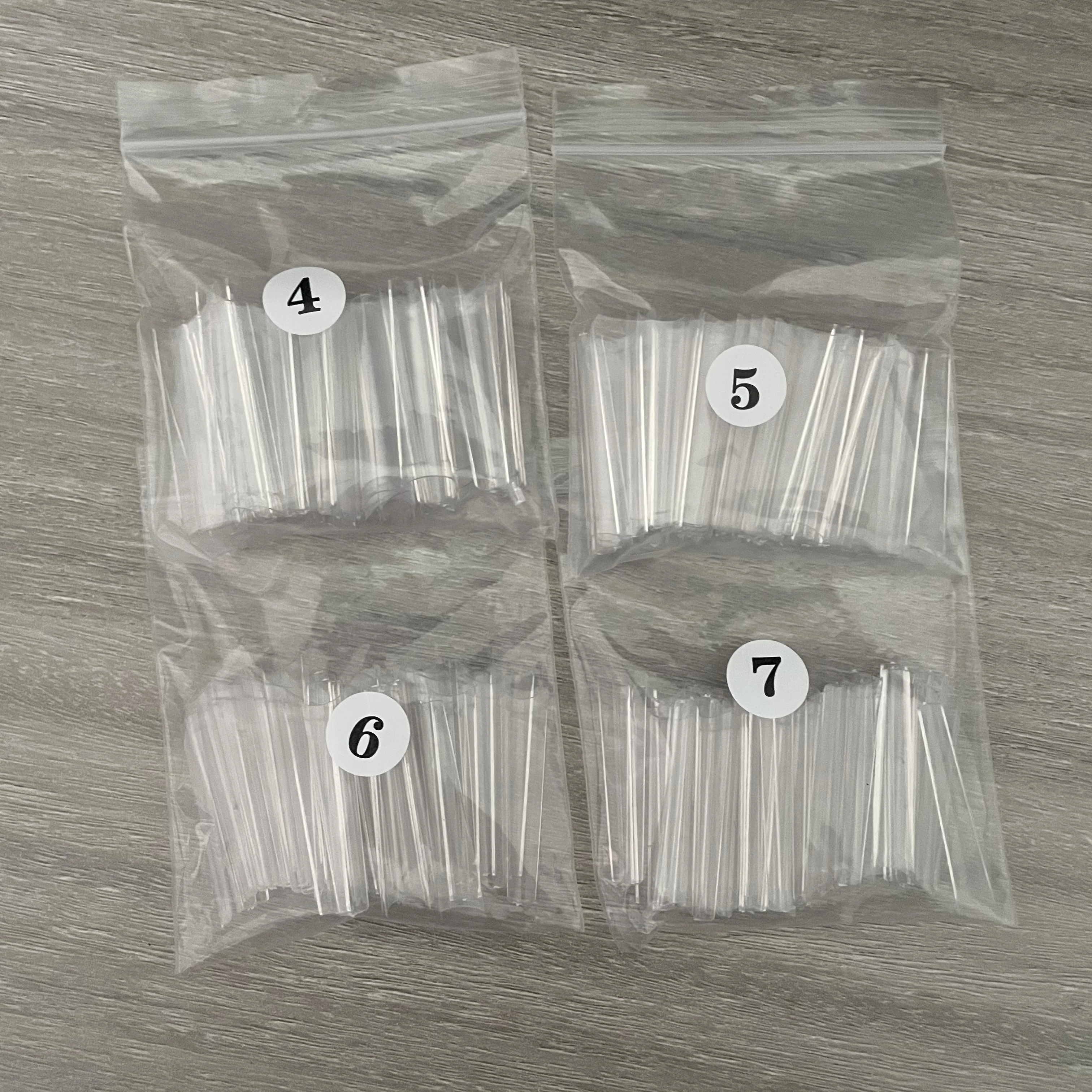 Refill Size 4/5/6/7 Xxl Straight Coffin Non C Curve Tips Accept Customized ABS Acrylic Nail Tips