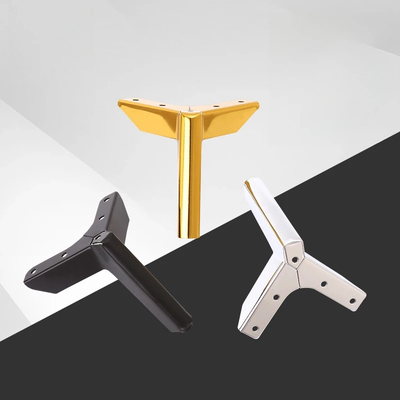 Triangle Replacement Couch Sofa Legs Gold Chrome Corner Sofa Leg Modern Metal Furniture Legs For Chair Table