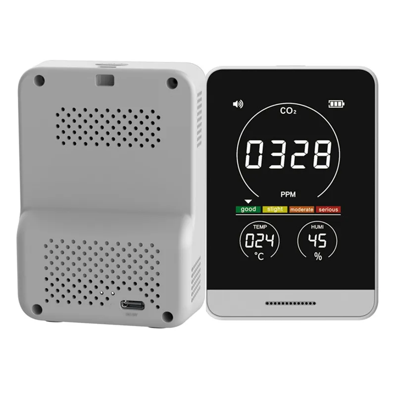 AK11T Mini Portable Air Quality Monitor Gas Analyzers Indoor 3 in 1 Temperature Humidity CO2 Monitor Carbon Dioxide Detector