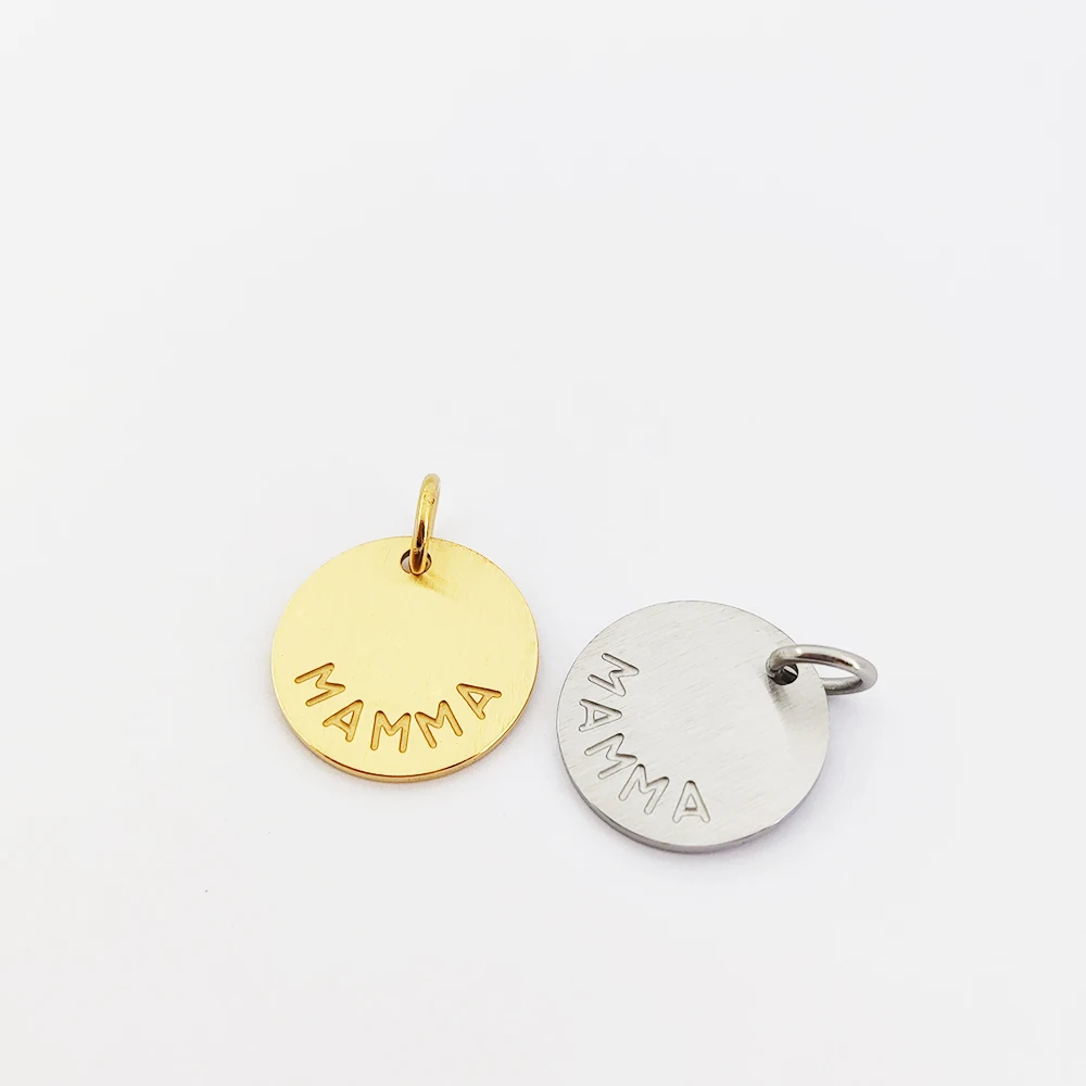 Tags Alibaba bijoux Stainless Steel Jewelry Wholesale Custom Tags Pendentif A Graver Gold Jewelry Necklaces Custom Letter Tags