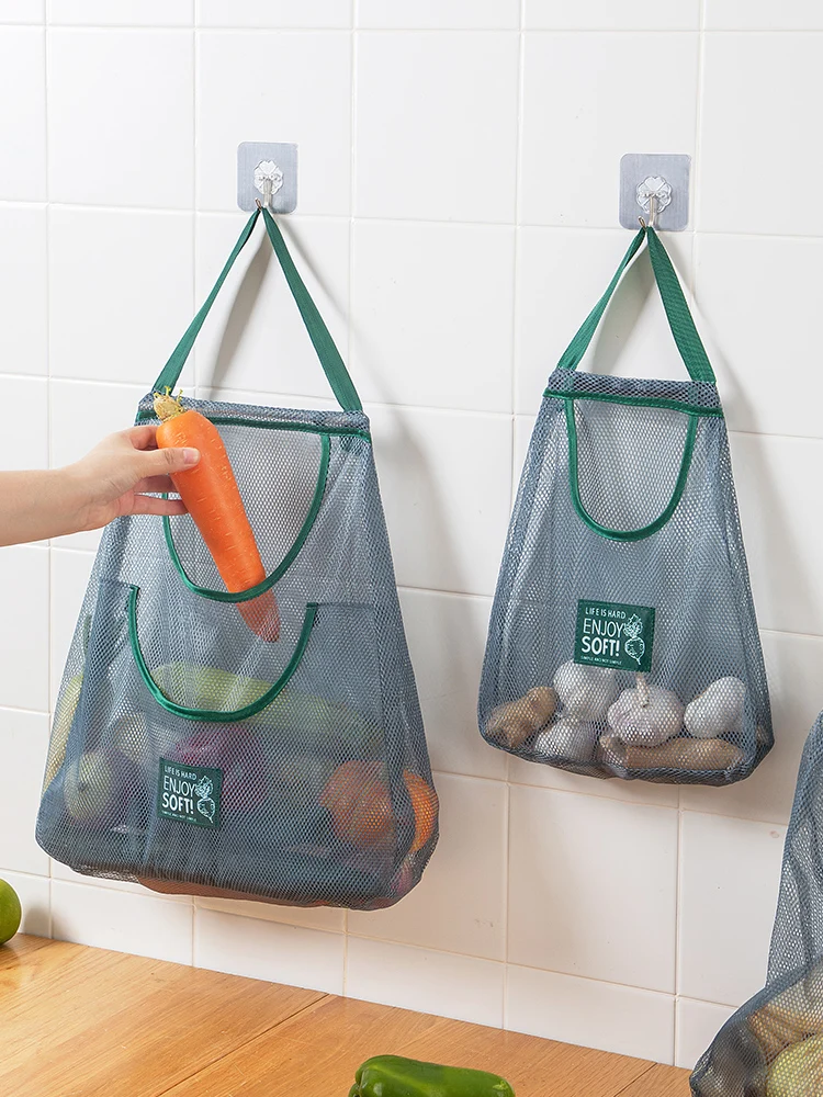 Kitchen  Hangable Bag Onion Fruit Vegetable Ginger Garlic Storage Bag Multifunctional Portable mesh Bag