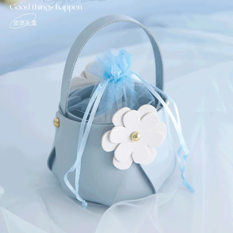 Wedding Gift Bags For Guest Leather Packaging Bag Newborn Gift Box Wedding Favour Mini Distributions Bags Party Decor