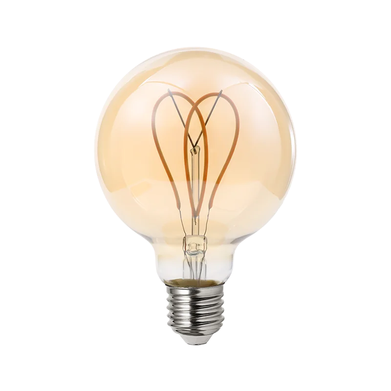 China Factory AC DC Clear Smoke Gun Gray 4W E26 E27 B22 Dimming Flexible Filament G125 Led Filament Bulb