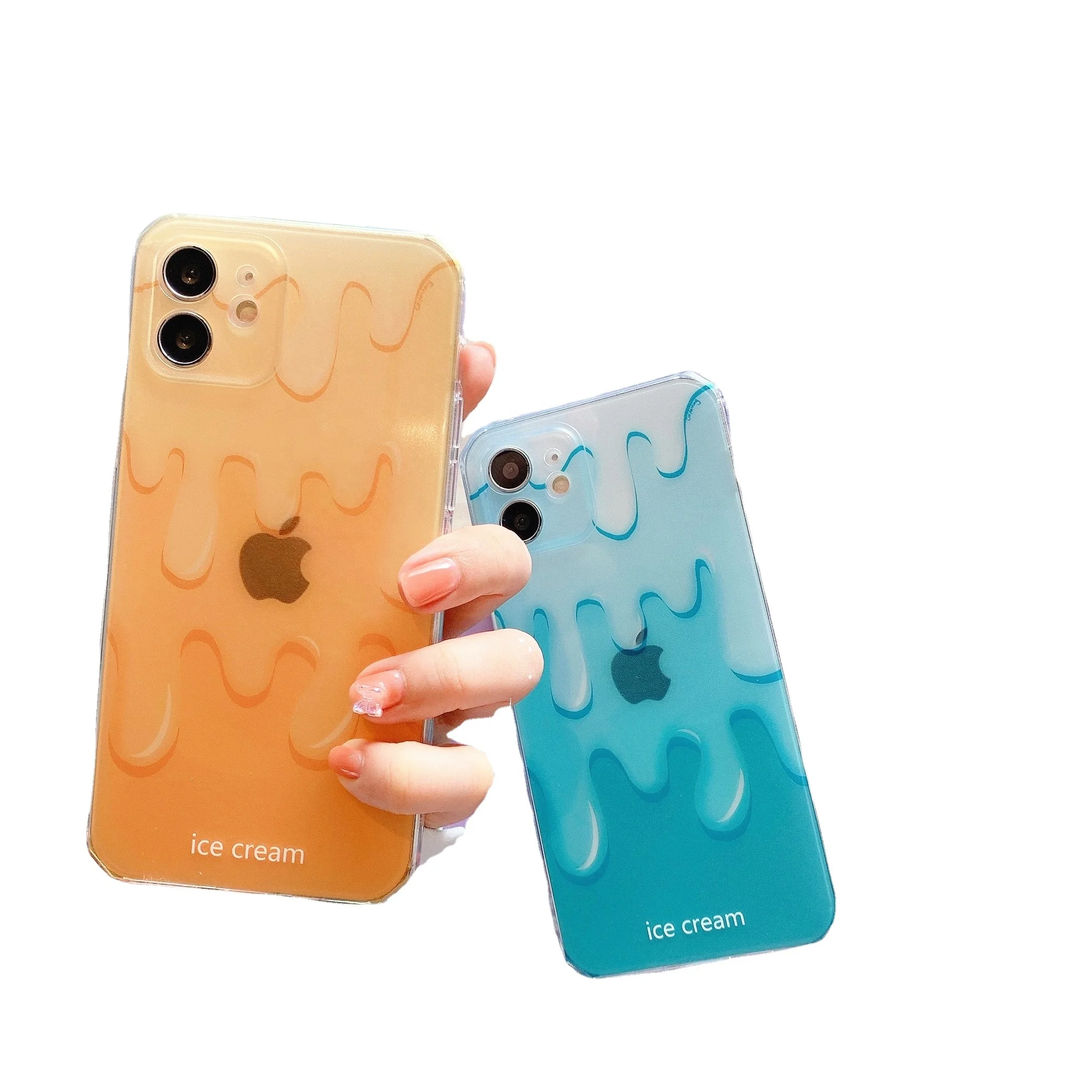 New Soft Phone Shell Case Ice cream melts slowl Apple Phone12 12pro/12pro max/ iPhone11 11Pro 11pro max /X Xs Xr XsMax 7/ 8 plus