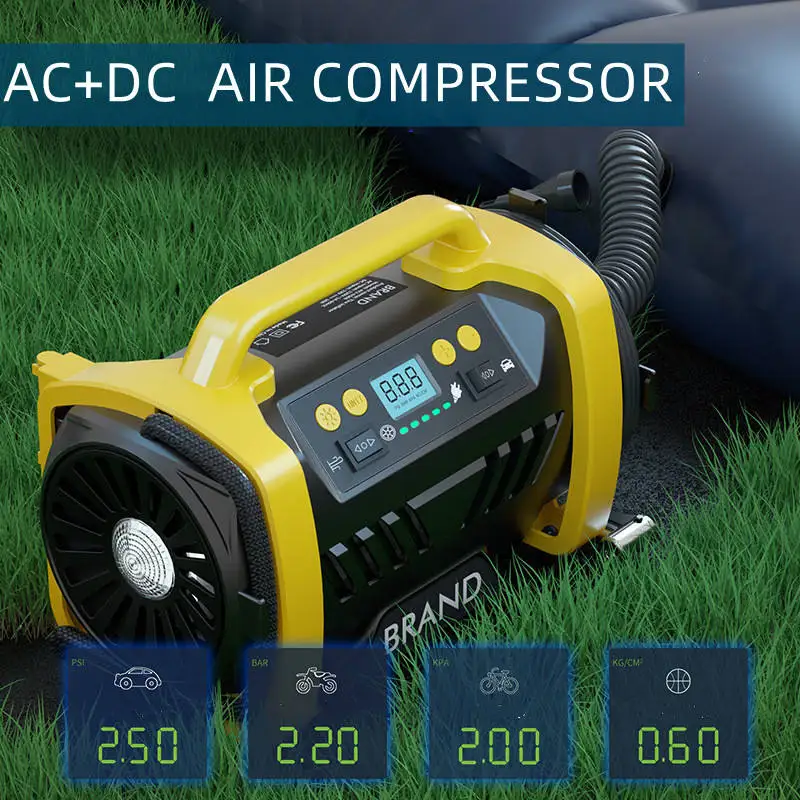 YANTU AM42B double cylinder cordless portable air compressor tyre pump digital automatic electric 12V car tire inflators machine