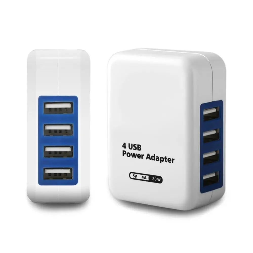 5v  usb  charger flat travel adaptor 4 USB 220 to 110 V 20W Charger Adaptor Hub mobile phone usb charger