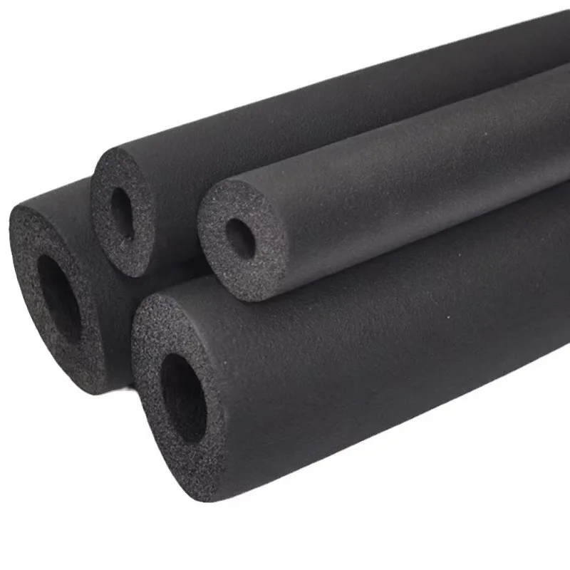 HVAC Duct Insulation Black Foam Rubber Foam Fireproof Insulated Rubber Foam Pipe Pipe Aluminium Surface