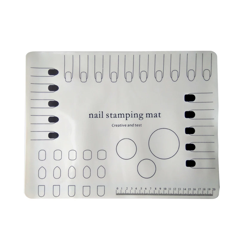 Customized Stamping Polish Silicone Nail Art Mat with Custom Printing