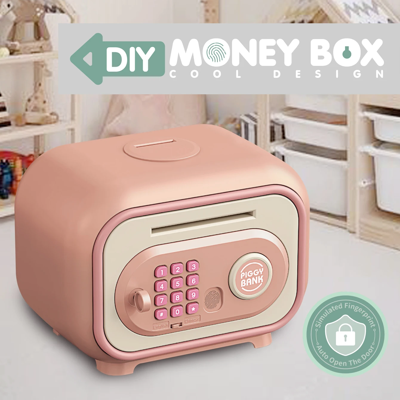 kouyikou 2024 new model Electronic Piggy Bank Safe Money Box Children Digital Coins Cash Saving Safe Atm piggy bank