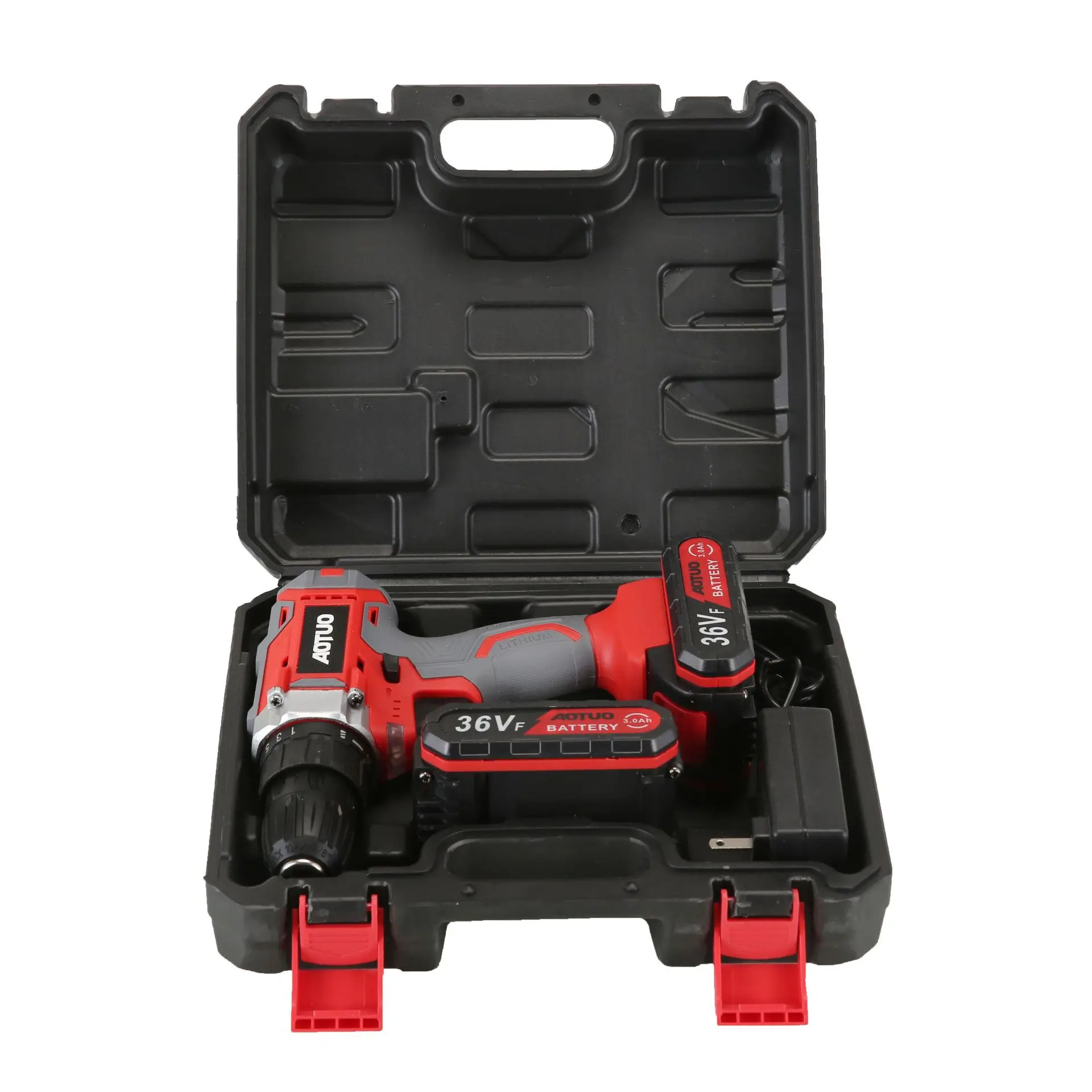 KFK lithium battery charging LED light lithium drill spiral drill electric tool handheld plastic box cordless drilling machine