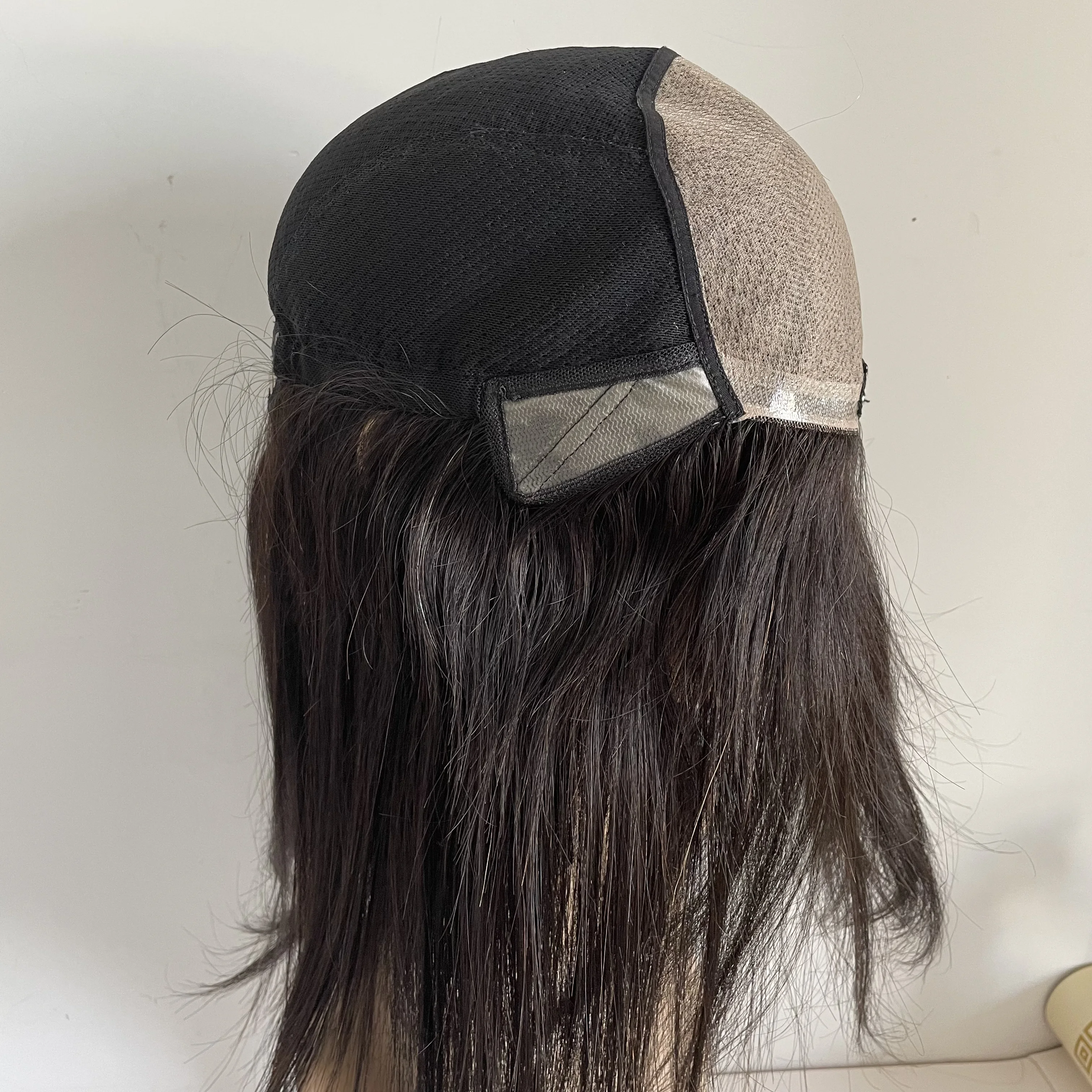 New products natural black color full silk top base full lace human hair wig