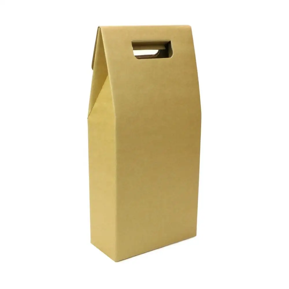 Custom Logo Portable Red Wine Box Gift Packaging Bag Single And Double Kraft Paper Window Gift Box