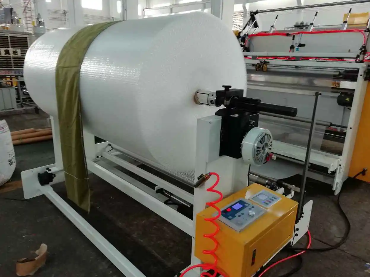 automatic air bubble film wrap epe foam slitting coreless rewinder