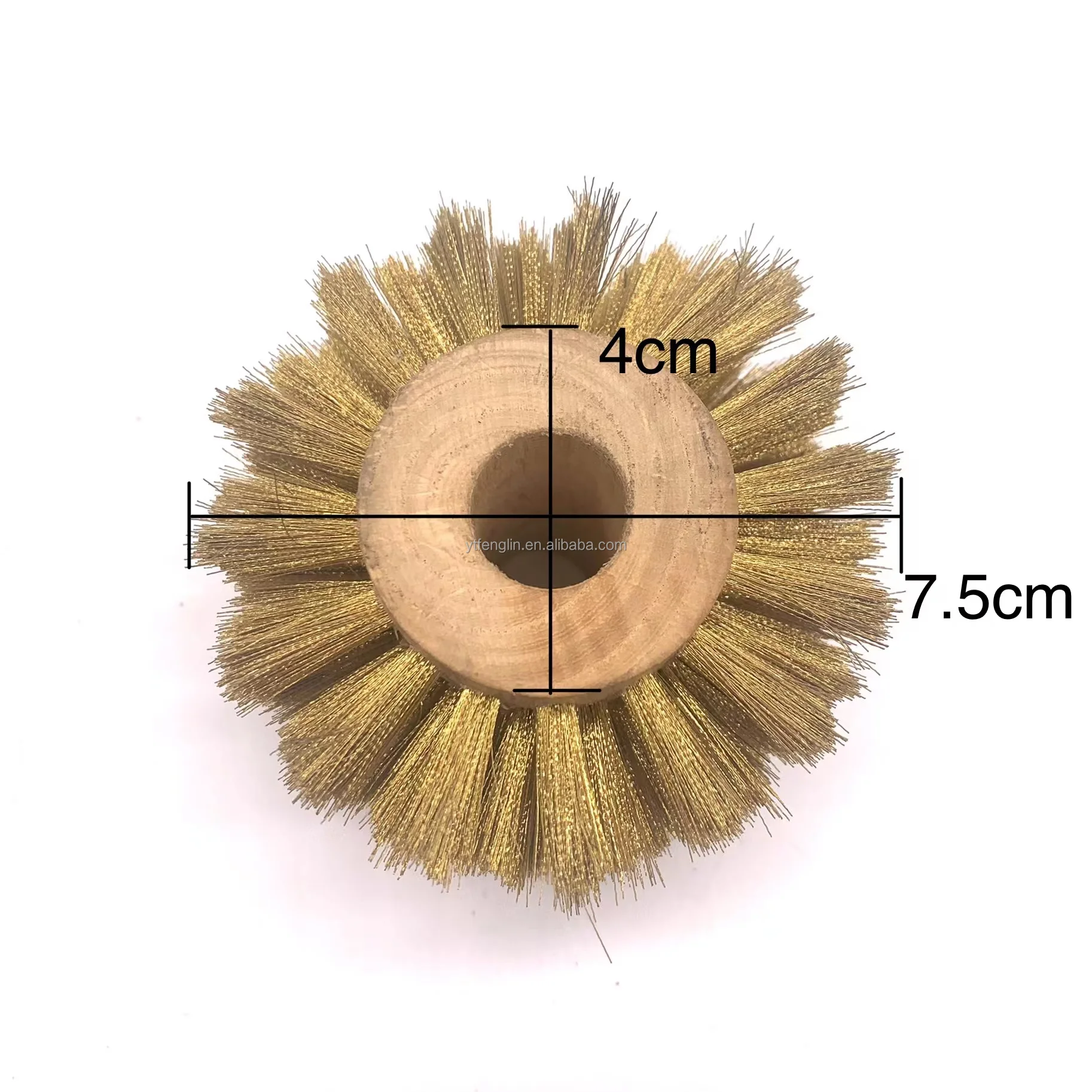 Wholesale custom industrial brass rust removal copper wire brush Wood brass wheel brush Polished and derusting pure copper brush