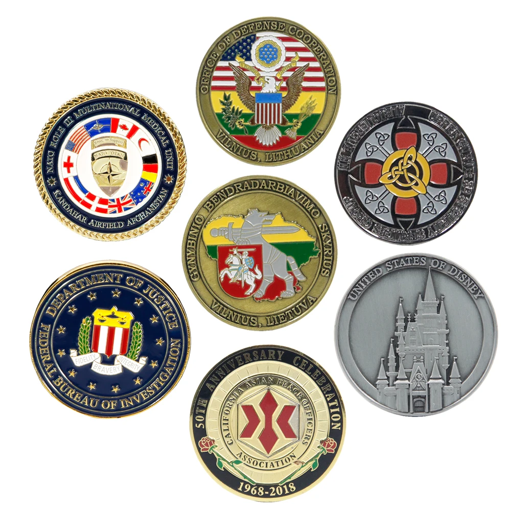  Wholesale Sale Metal Coin With Case Custom Gold Silver Commemorative Collection Challenge