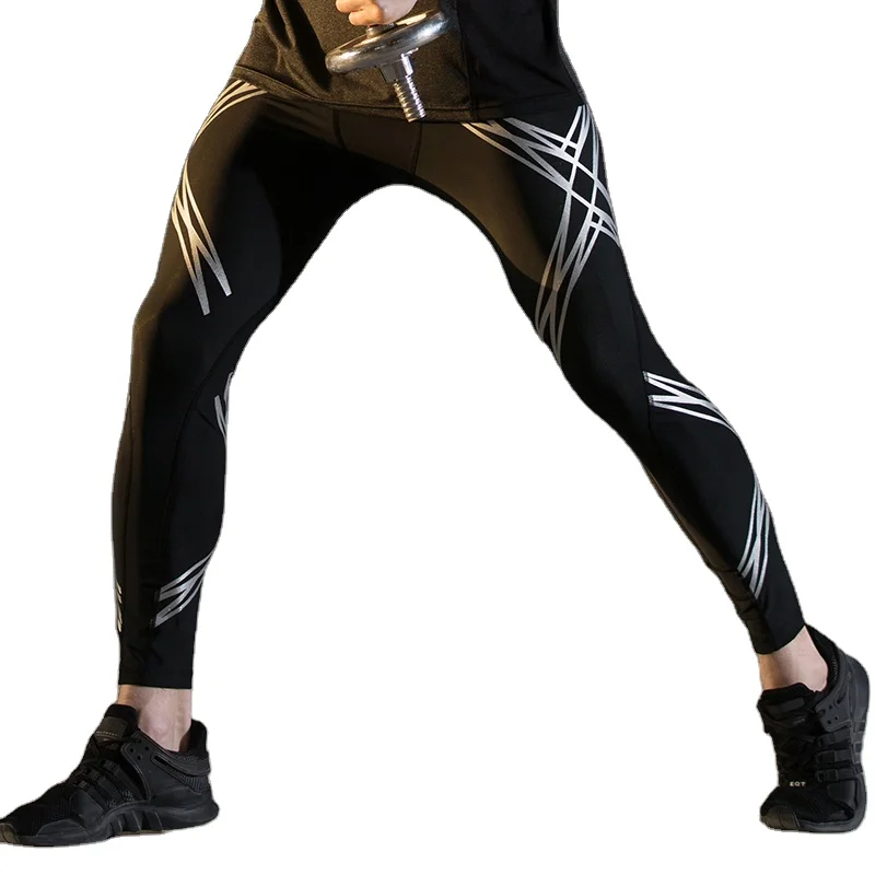 
Bulk Leggings Gym Pants Polyester Quick Dry Compression Leggings Jogging Pants Mens 