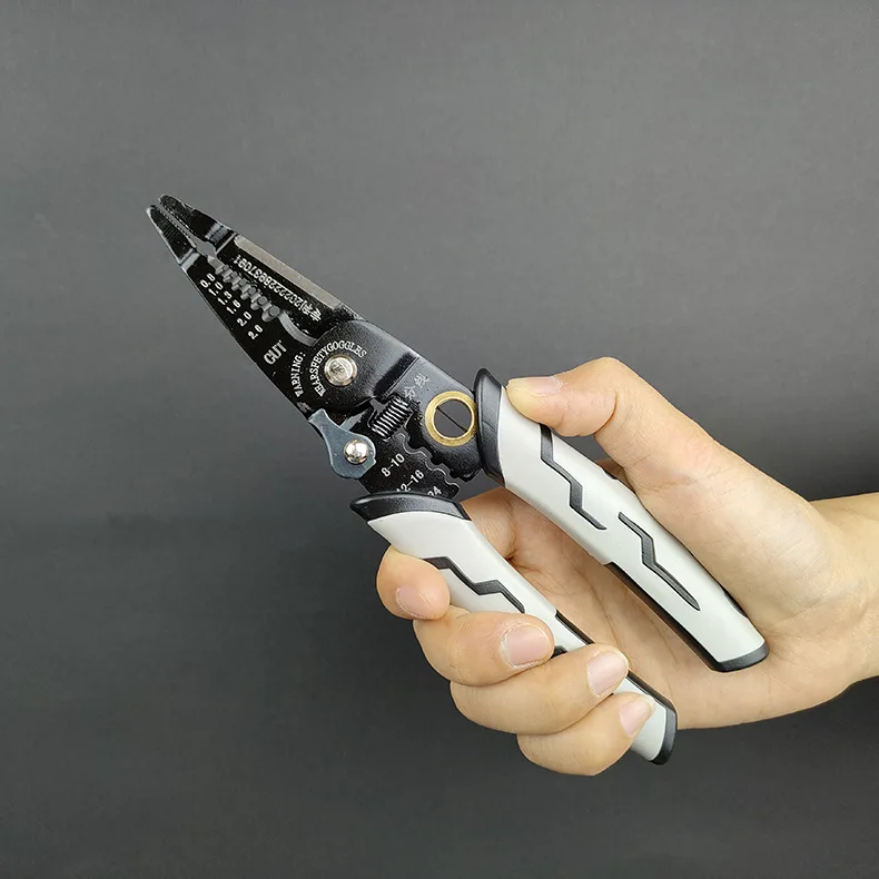 7-in-1 Multi-functional Needle Nose Wire Stripper Crimping Pliers Tools Fixed Pliers for Electrician Cutting Cable