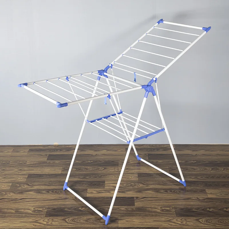 Floor folding clothes large drying rack indoor and outdoor simple drying rack wing type drying rack