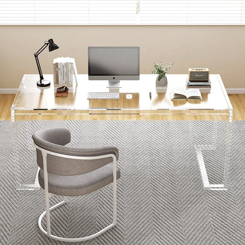 Contemporary Clear Acrylic Writing Desk Computer Desk Table Student Study Table