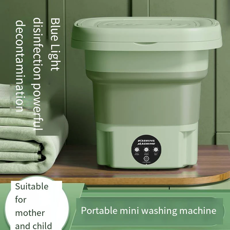 Portable Washing Machine 8L High Capacity Mini Washer Foldable Washing Machine with 3 Modes Deep Cleaning Half Automatic Washt