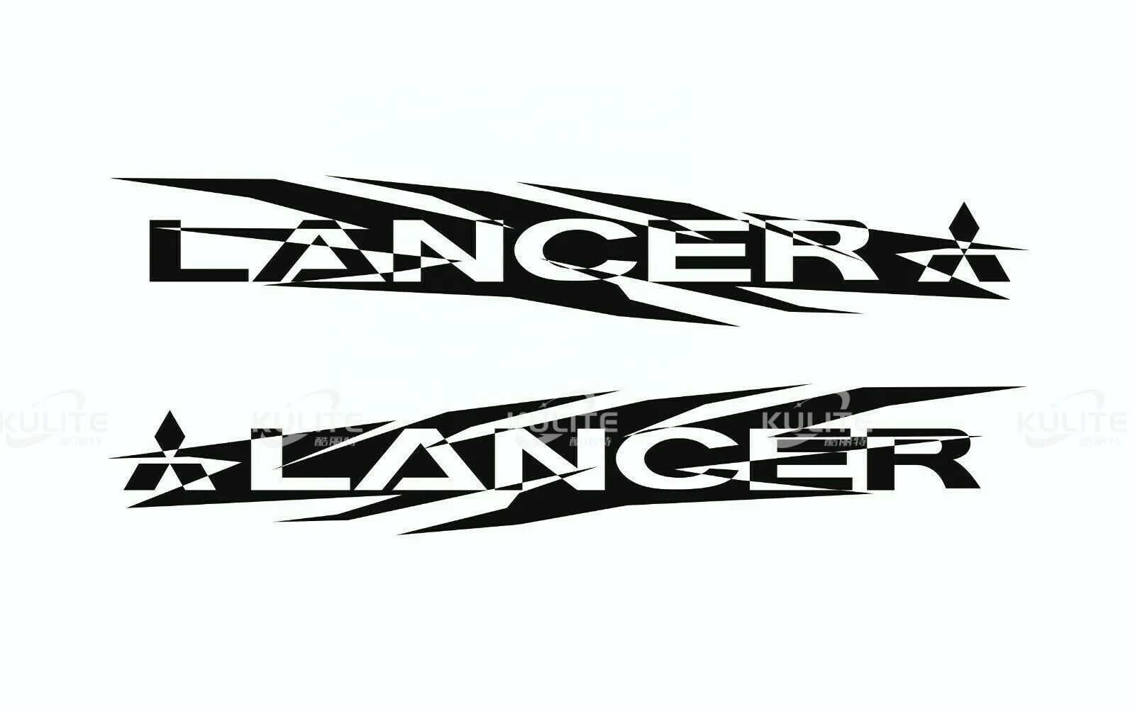 2pcs side Stripe body decal racing graphics vinyl sticker for MITSUBISHI LANCER