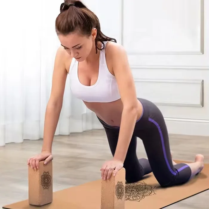 Umicca Natural Rubber Yoga Mat Cork Wholesale Custom Organic Joga Cork Rubber Thick Yoga Mat Eco Friendly Yoga Matte