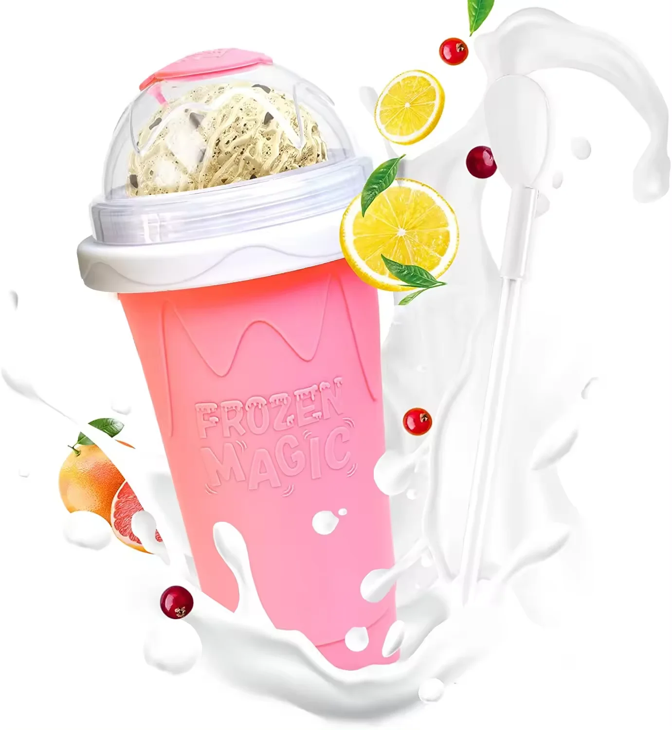 Kids Ice mold Grade Silicone New Portable Summer Maker Frozen Magic Squeeze Slush Slushy Cup