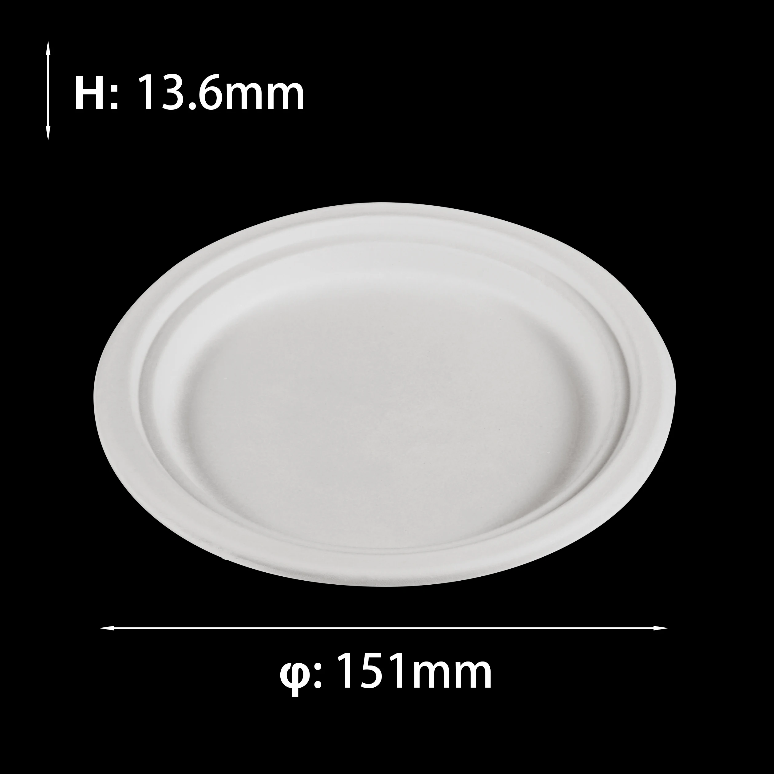 Compostable Sugarcane Pulp Plate,Disposable Pizza Plate Fruit Salad Plate