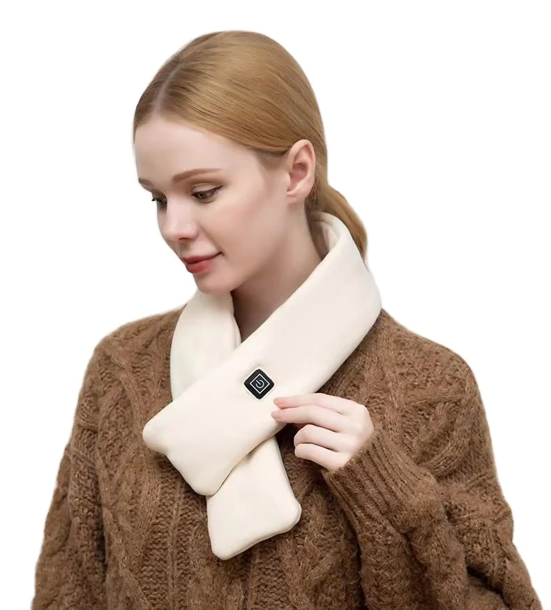 USB  Winter Scarf, Rechargeable Heating Warm Soft Scarfs for Women Cordless Thermal Heating Pads for Cramps Scarf