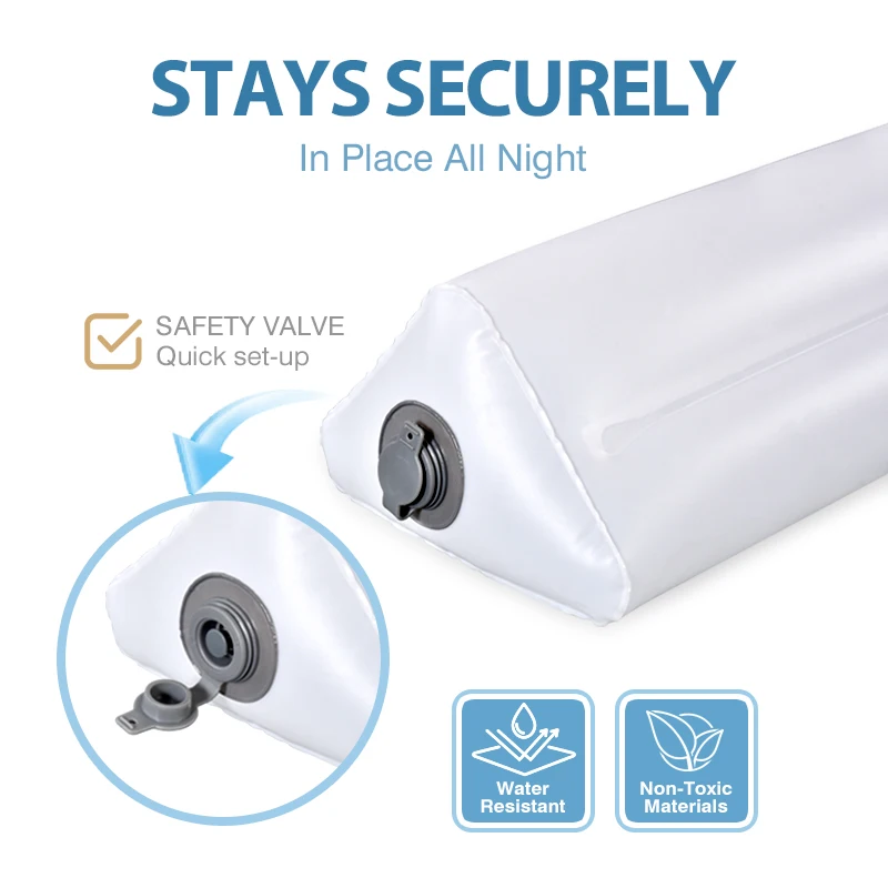 Non-Slip Cover Inflatable Mattress Travel Baby Bed Rail Inflatable Bed Bumper Baby Safety Portable Bed Rail Guard for Toddlers