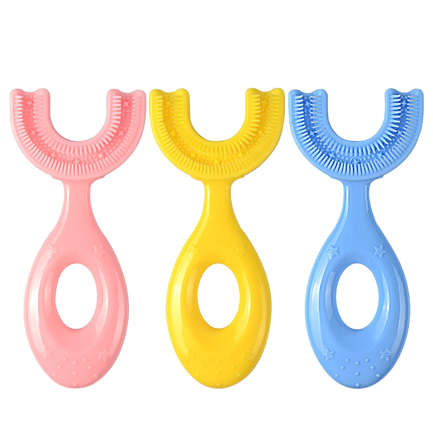 CASA Colorful Wholesale Trend Safety Material Silicone 360 U Shape Toothbrush Kids For Children Manual Tooth Brush