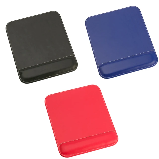 LOW MOQ PU leather wrist mouse pad mat custom logo