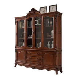 Американский античный дизайн, домашний офисный книжный шкаф из массива дерева, мебель AI318