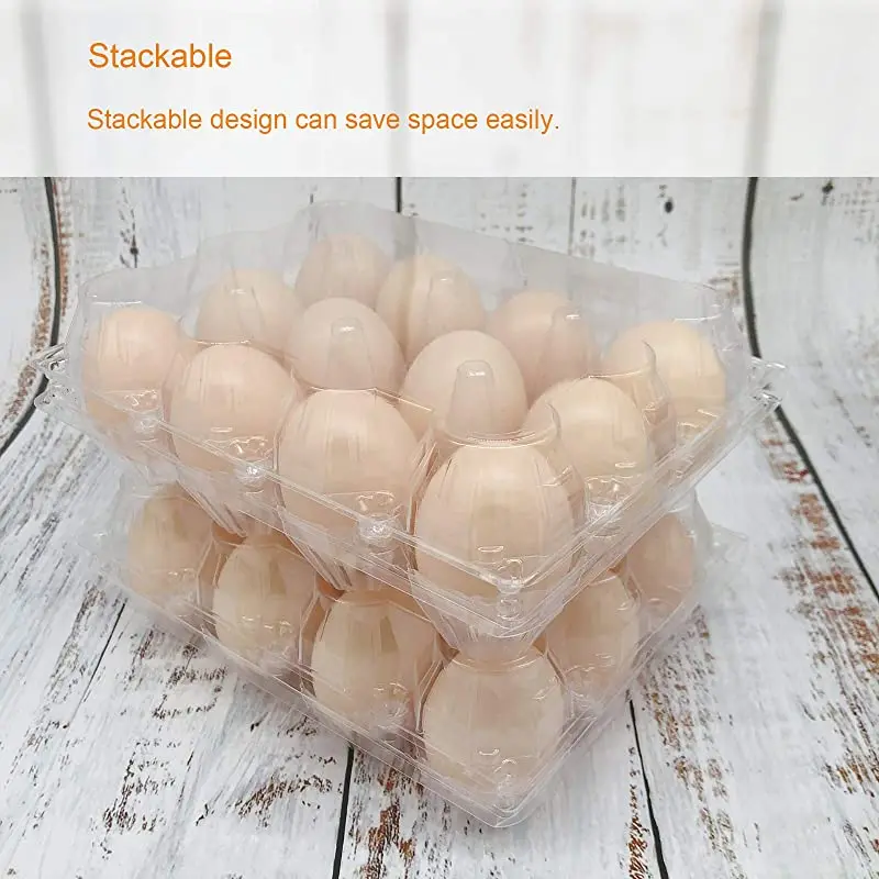 Plastic clear bulk empty chicken egg container egg packing trays for 12 15 chicken eggs