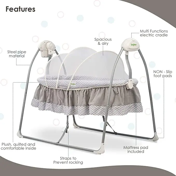 Wholesale  nweborn multifunction  baby sleeping comfortablebassinet music Baby Cot swing Bed crib electric baby cradle