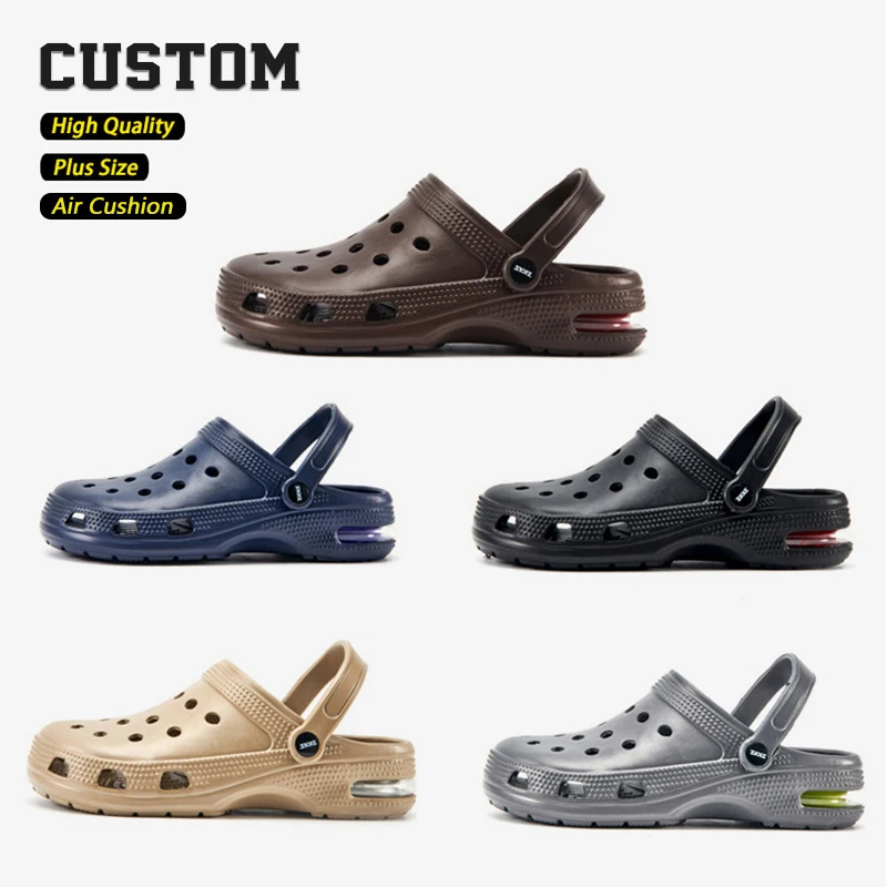 Fashion Customizable Print Hotel Beach Sports Air Cushion Clog Garden Shoes Sandals Clogs Custom Logo Woman Man
