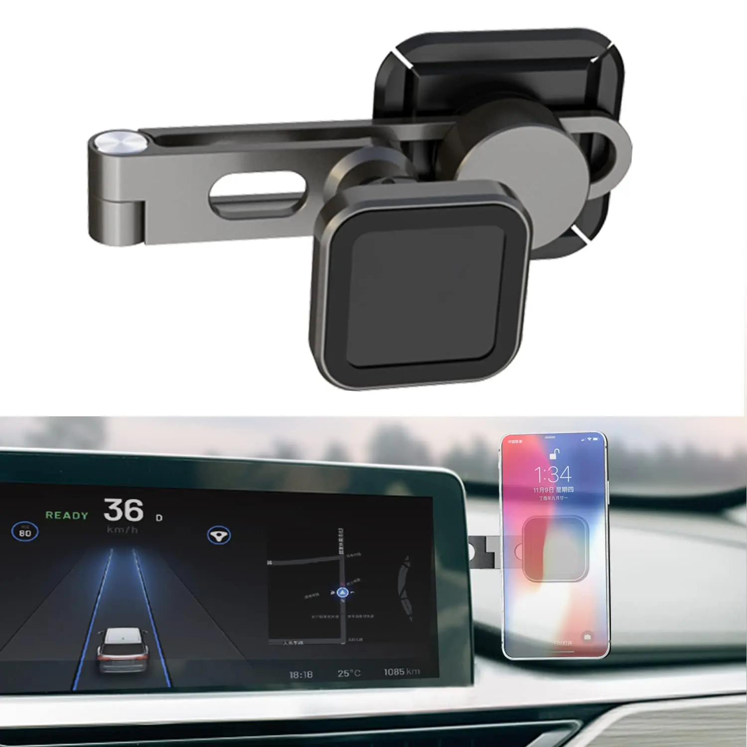 Складной держатель для телефона с логотипом на заказ, новый многофункциональный автомобильный держатель для телефона на приборную панель