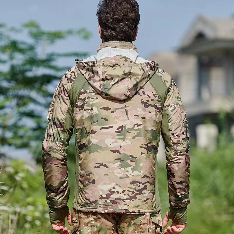 CP color UAF detachable hood nylon ripstop fabric original factory waterproof windproof Shark Skin Tactical Soft