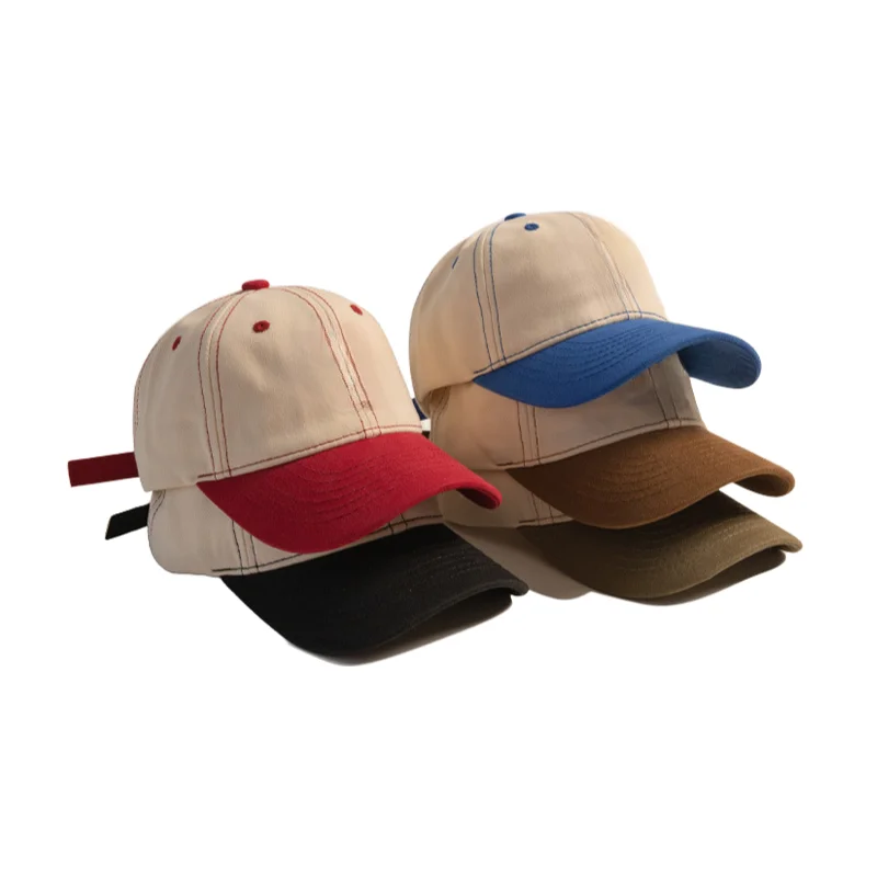 BESTELLA Buckle Kid Adjustable Metal Foam Wholesale Cotton Soft Crown 6 Rows of Stitching Colorblock 6 Eyelets Baseball Caps 