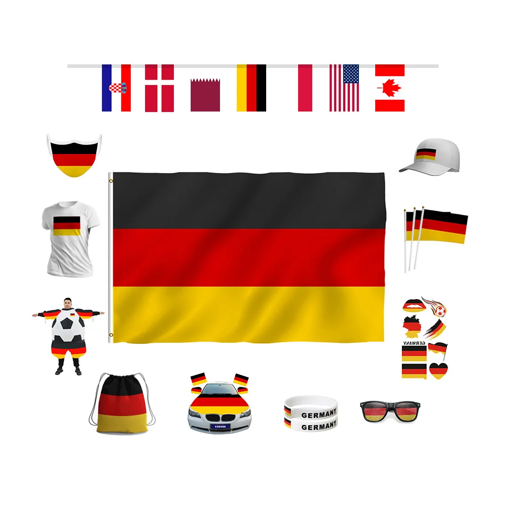 Promotional Product Custom Logo Print Outdoor Country Flag 3 X 5 Ft 90 X 150 Cm Germany Flag For Football Fan