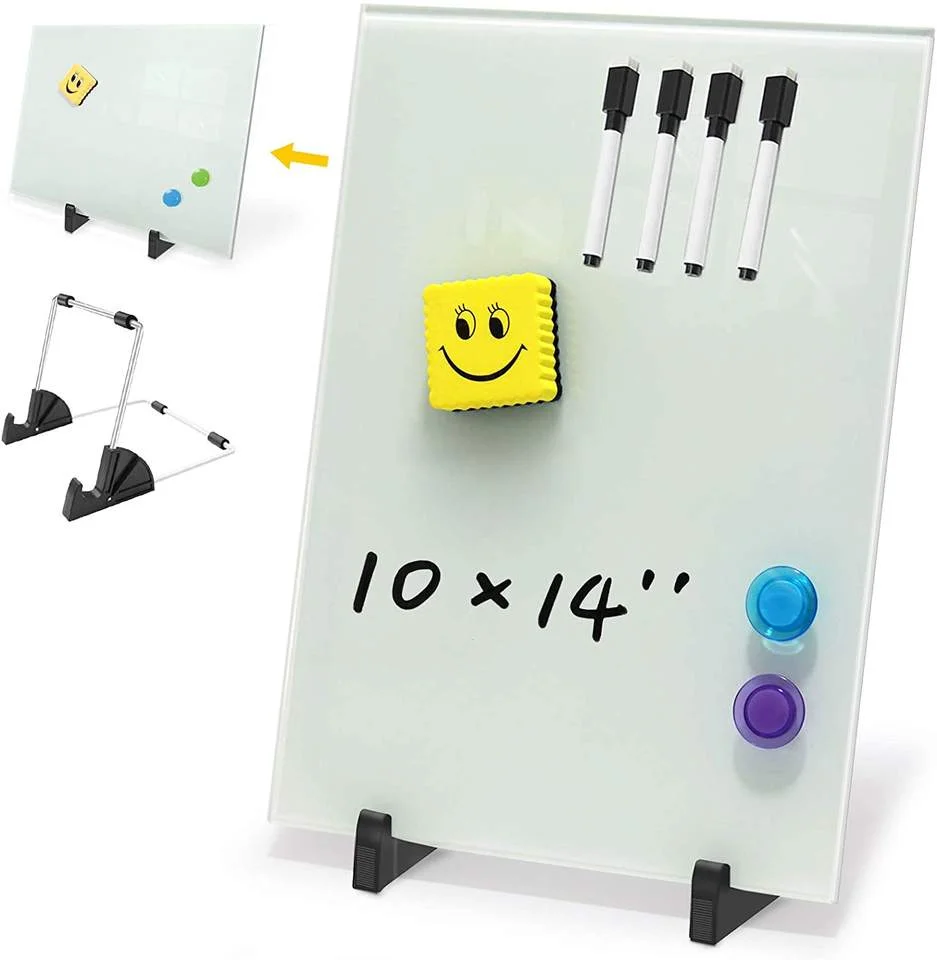 Magnetic Dry Erase Desktop Easel Stand Double Side Glass Student Small White Board For Office Meetings And Collaborations