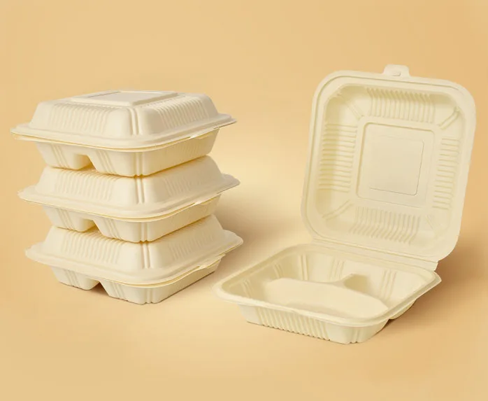Custom Disposable Cornstarch Lunch Box Restaurant Tableware Dinner Set Plastic Packaging Corn Starch Boxes Food Container