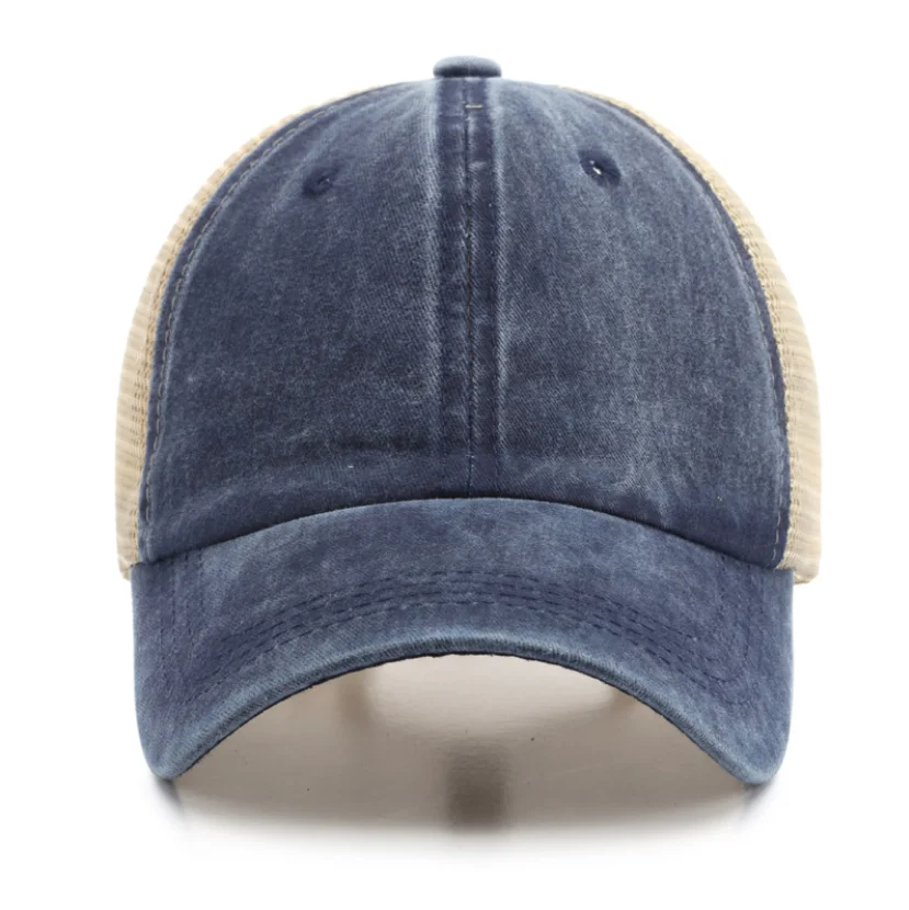 ladies vintage hat Washed Cotton Visor Adjustable Mesh Trucker baseball caps