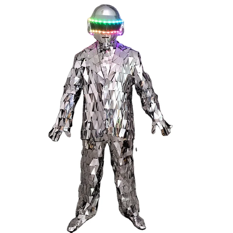 Lens dress set LED glow helmet bar KTV out of the wine dress stage show costumes