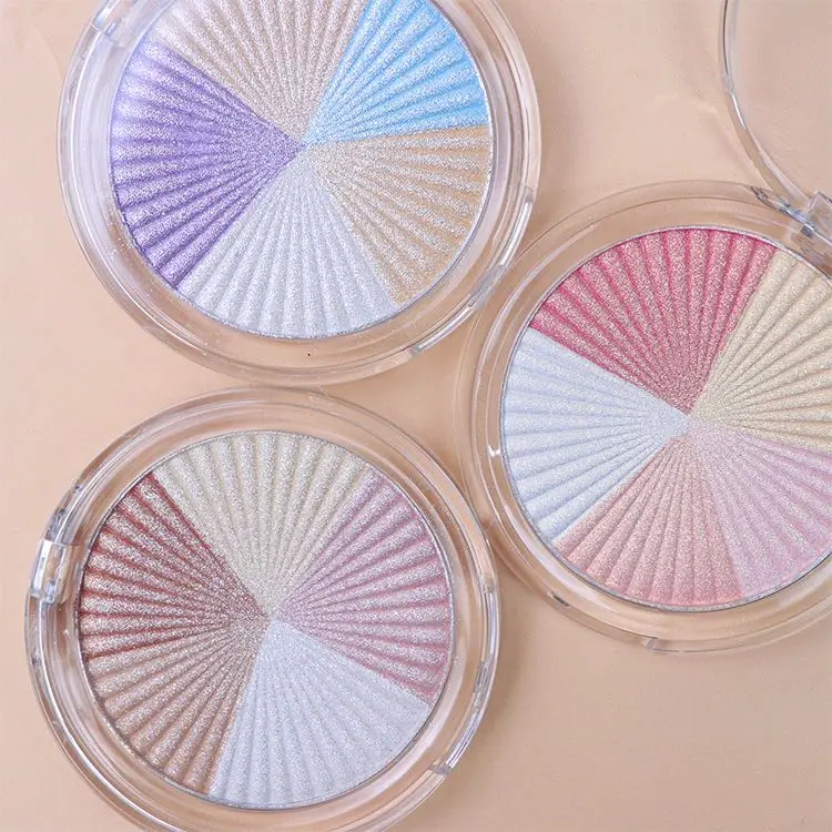 High Quality 5 in 1 Highlighter Cosmetic Design Own Private Label 3 Color Highlighters Cosmetic Shimmer Highlighter Palette