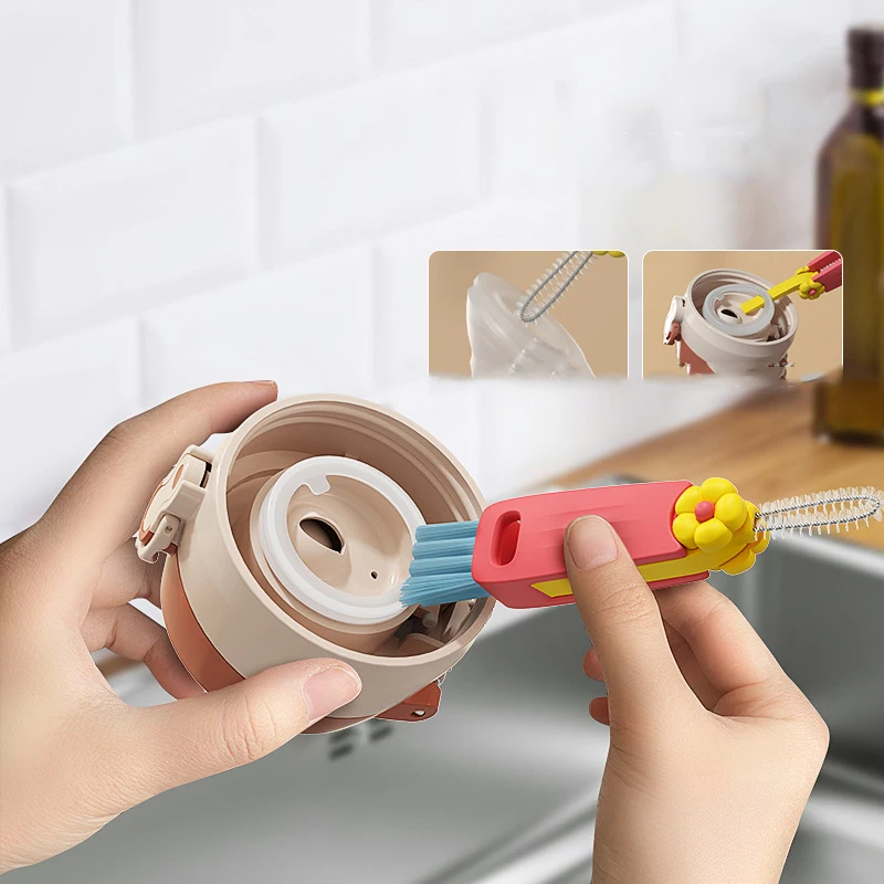 Custom 3 in 1 Cleaner Stiff Bristle Lids Corner Brush Multifunction Brush Cleaner Tools