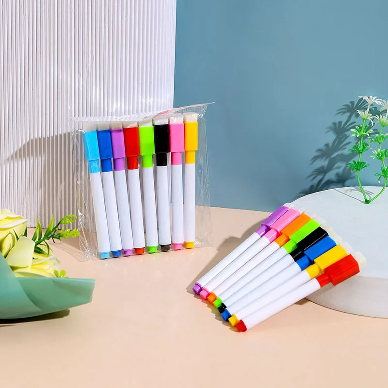 Dry Erase Marker Muti-color dry erase white board marker pen set with or without magnet with eraser for white board