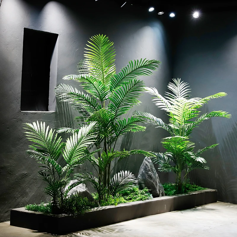 
artificial plant bonsai plastic greenery palm tree faux areca plant artificial tree 