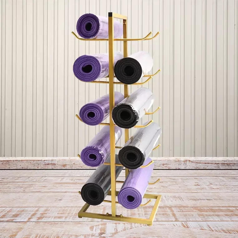 Hot Sale Shop Retail Textile Fabrics Rolls Carpet Storage Display Rack Sports Equipment Yoga Mat Display Stand
